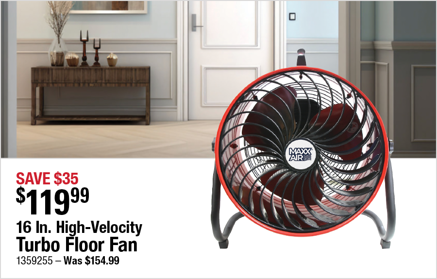 16 In. High-Velocity Turbo Floor Fan
